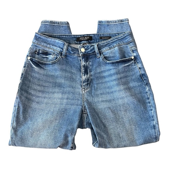 Judy Blue High Rise Relaxed Fit Mid Rise Stretch Denim Casual Jeans Womens 14W - Picture 5 of 10